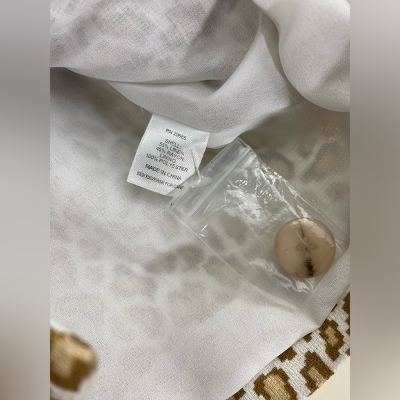 PENDLETON Leopard Print Linen Blend Top Jacket 3/4 Sleeves women’s Size XL NWOT - Picture 6 of 6